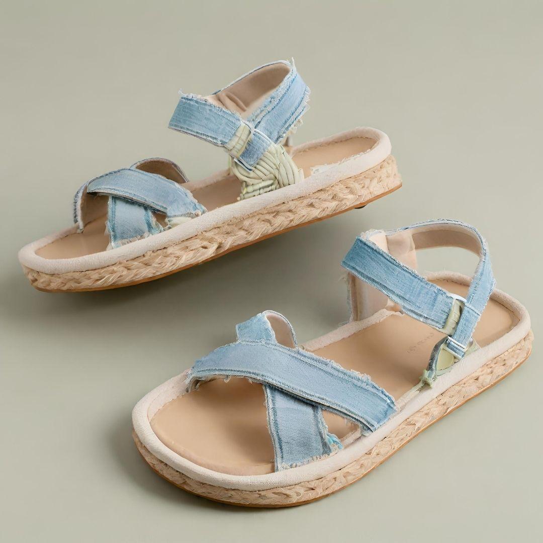 Chic Summer Denim Espadrille Sandals