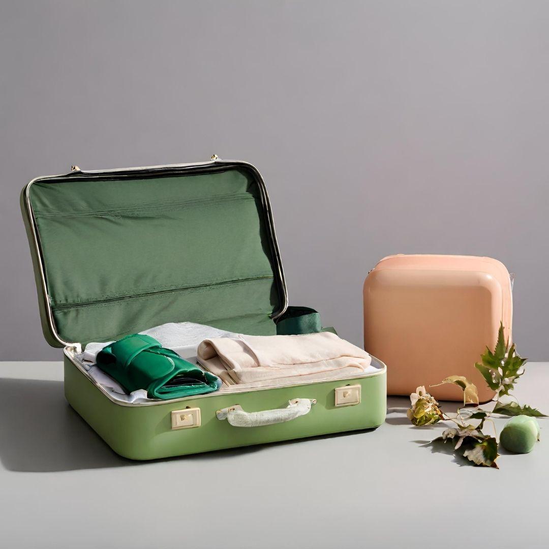 Sleek Olive Green Hardshell Carry-On Luggage