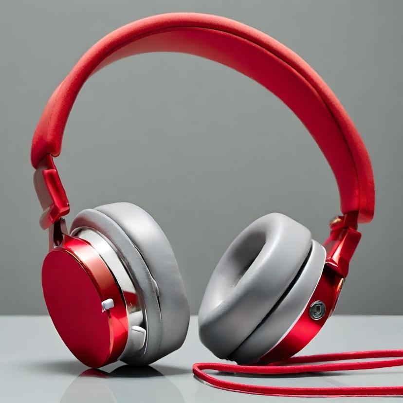 Stylish Red & Silver Over-Ear Headphones