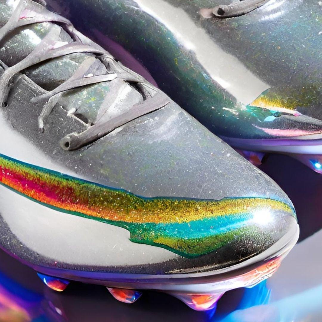 Futuristic Holographic Soccer Cleats